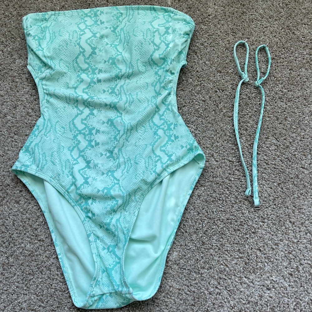 Womens blue full swimsuit